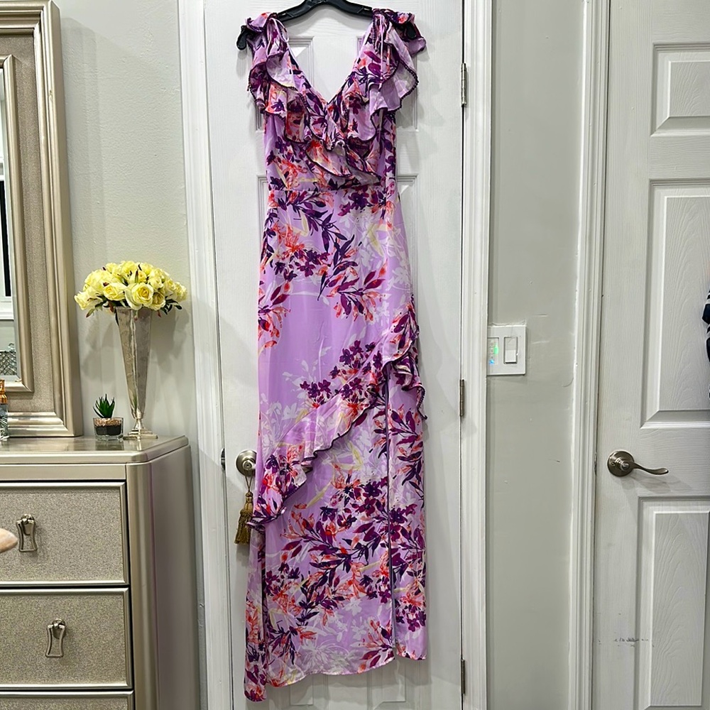 Beautiful Floral Ruffle Maxi Dress